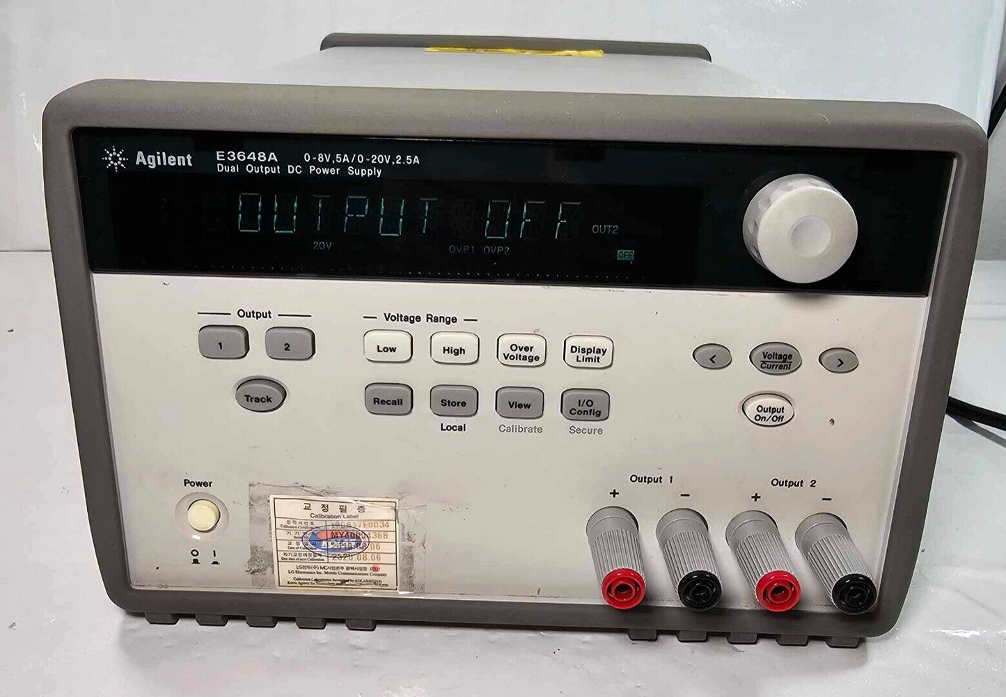 Agilent E3648A Dual Output DC Power Supply 0-8V,5A/0-20V,2.5A - Tested - 4368