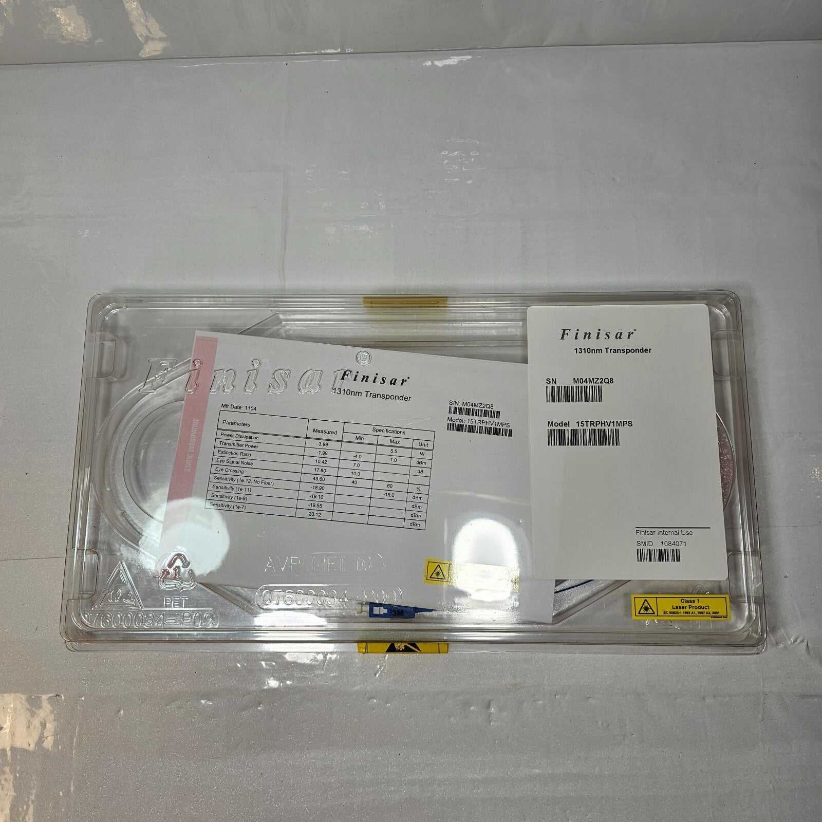 Finisar 1310nm Transponder 15TRPHV1MPS New Sealed