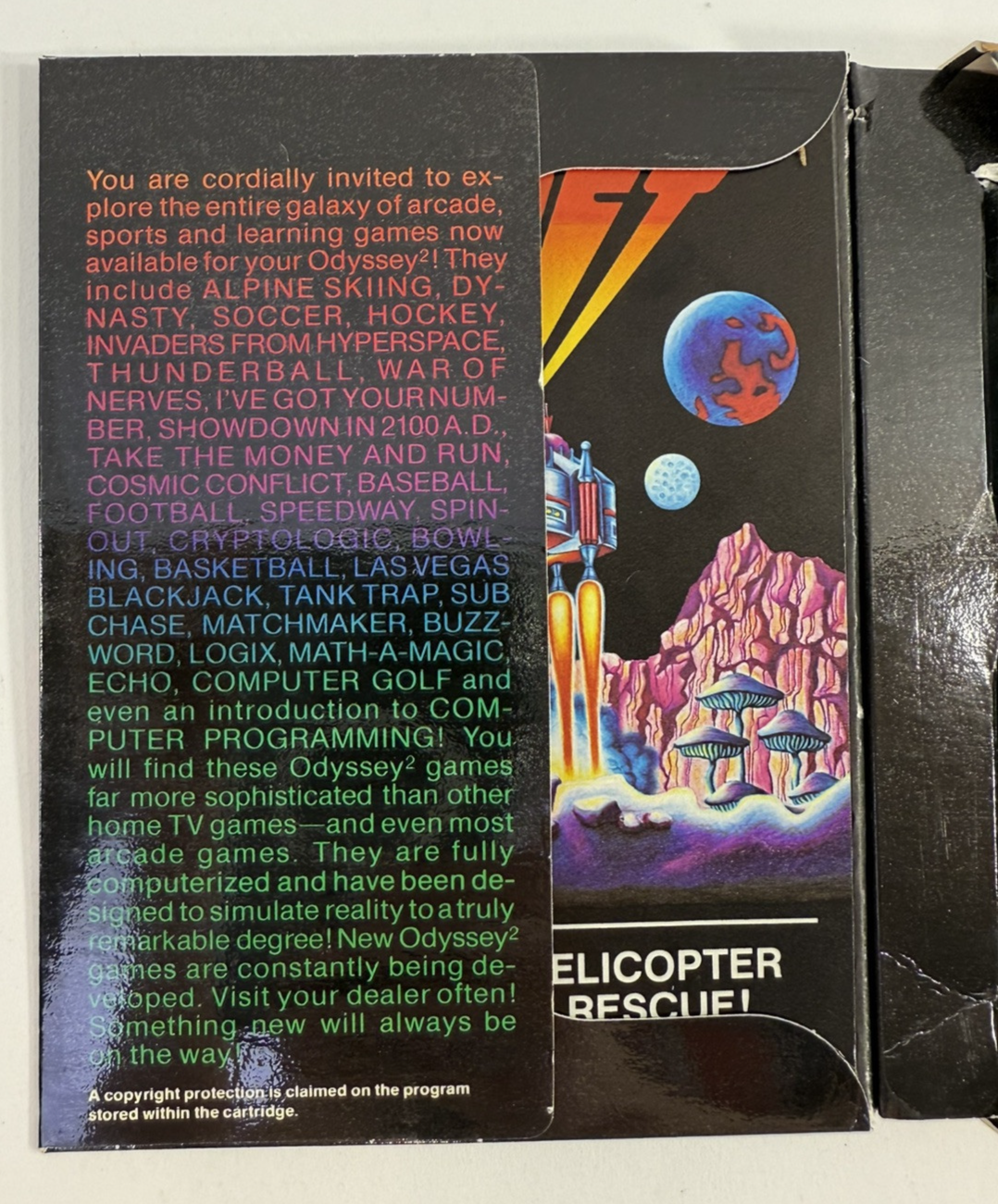 Out of This World/Helicopter Rescue (Odyssey 2/Videopac, 1979) Game Box Manual
