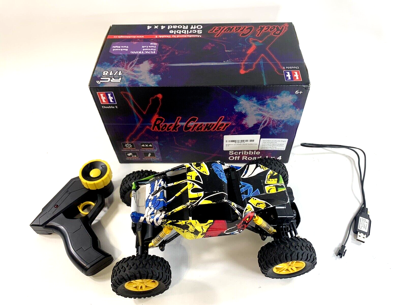 Double E Rockcrawler RC Control 1/18 Scribble Off Road 4x4 Remote - Tested