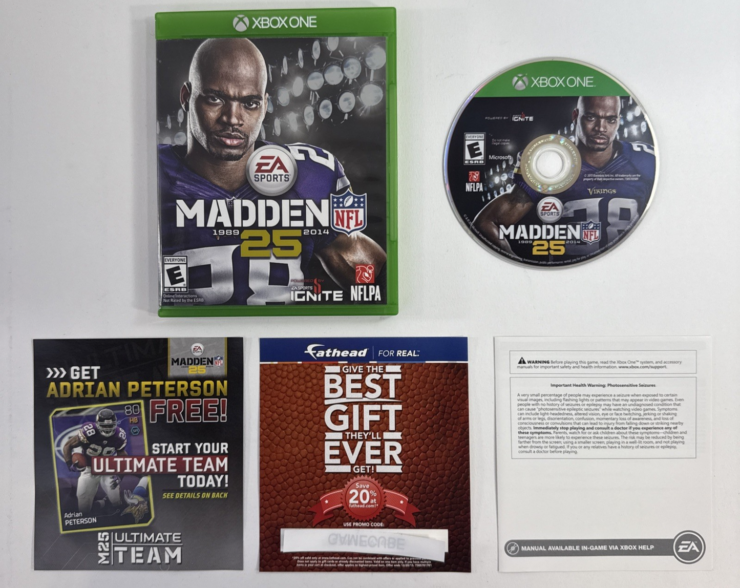 Madden NFL 25 (Microsoft Xbox One, 2013) Game Case Inserts - Tested
