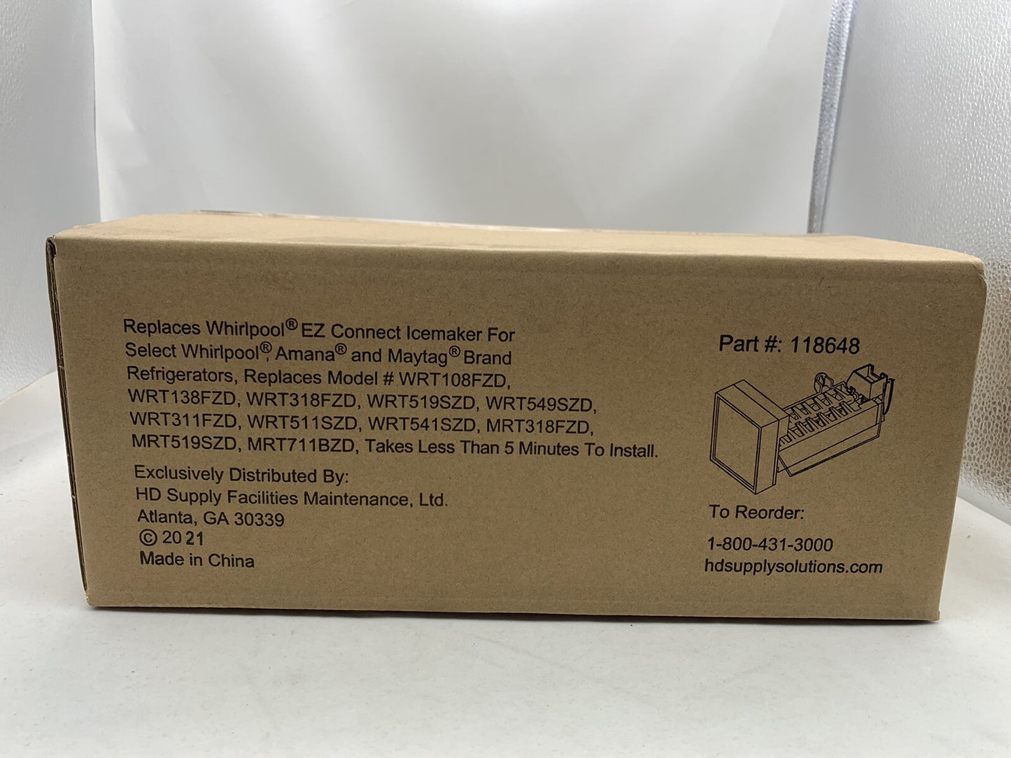 Replacement Ice Maker Kit Replaces Whirlpool EZ Connect Ice Maker Part#: 118648