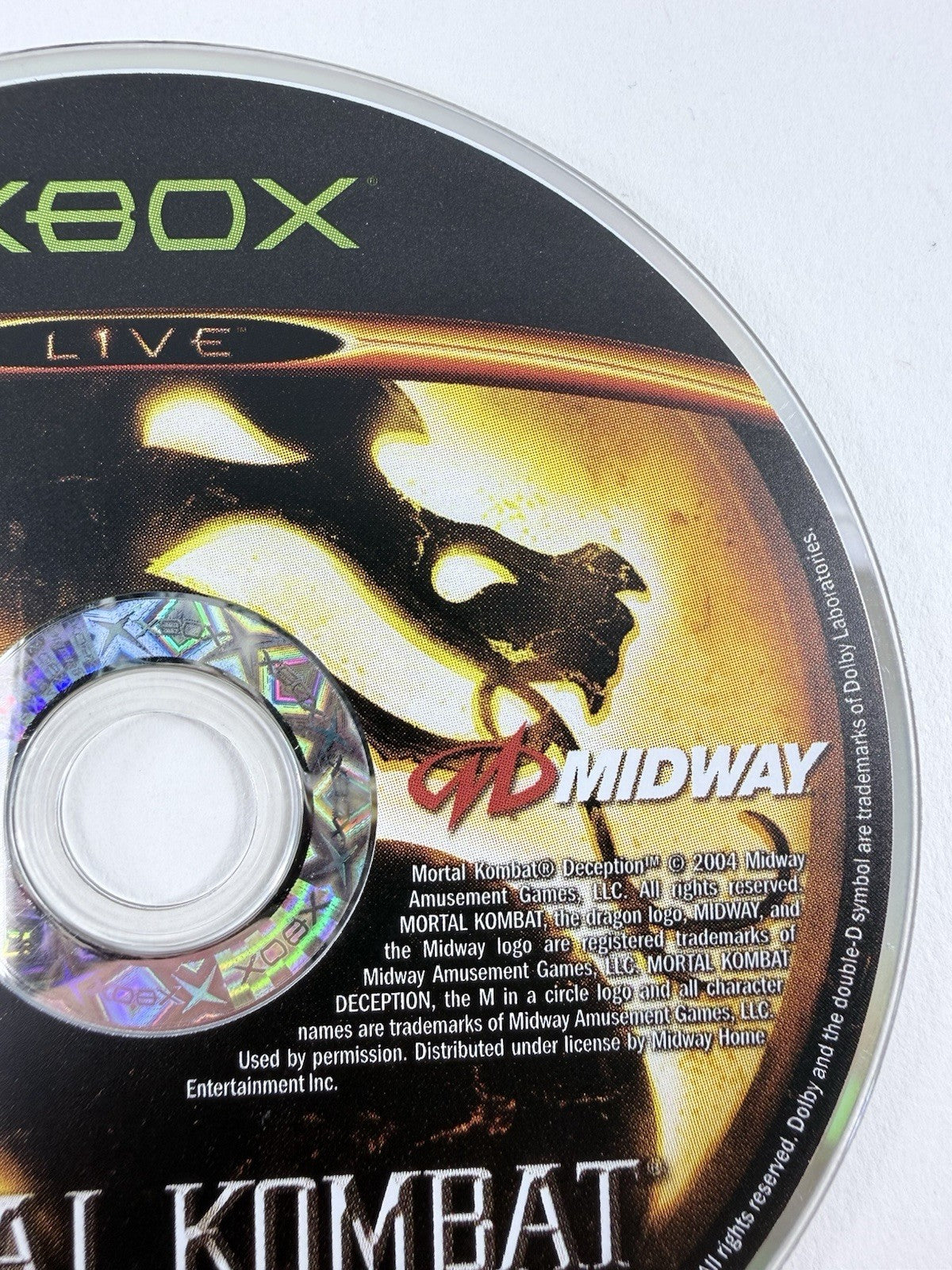 Mortal Kombat: Deception (Microsoft Xbox, 2004) Game Disc - Tested