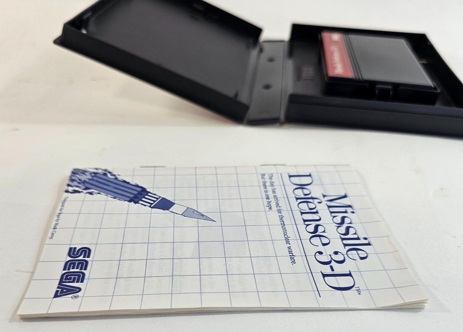 Missile Defense 3-D (Sega Master System, 1987) Game Case Manual - Tested