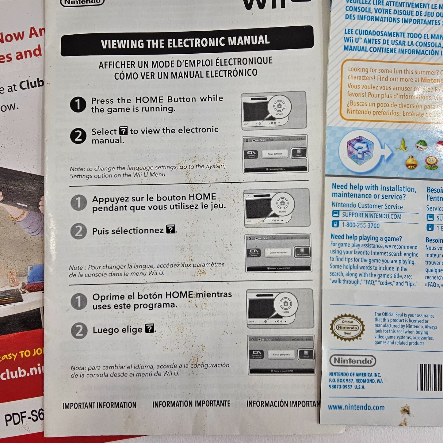 Mario Kart 8 (Nintendo Wii U, 2014) Game Case Manual Inserts - Tested