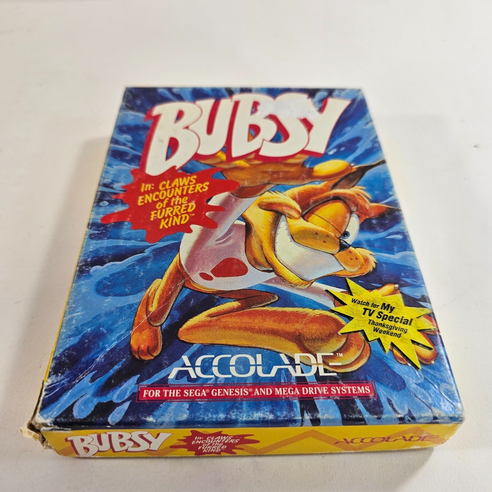 Bubsy (Sega Genesis, 1994) Game Box Manual Cards - Tested and Working
