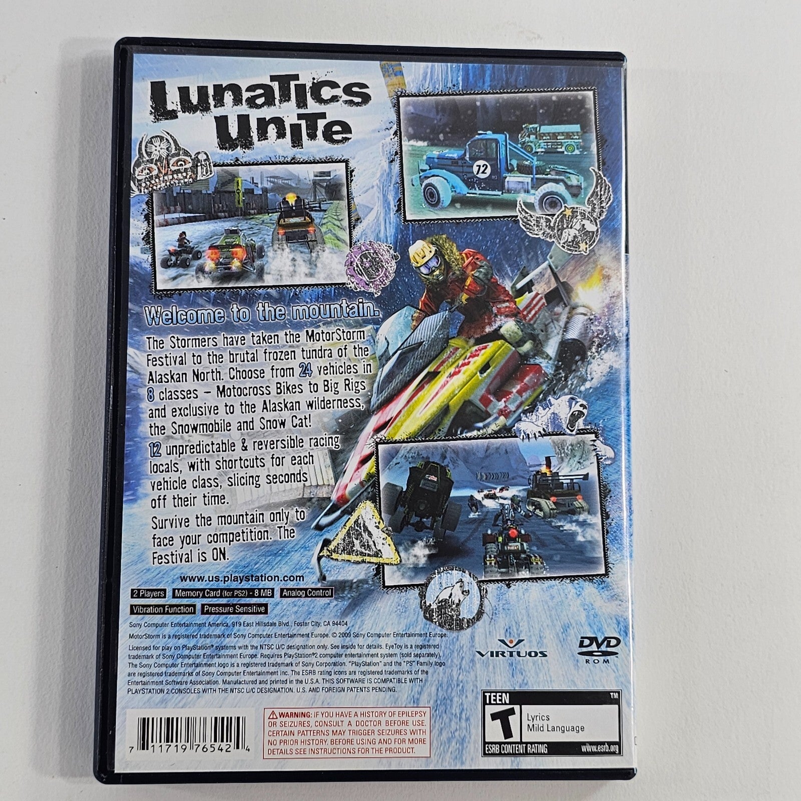 MotorStorm: Arctic Edge (Sony PlayStation 2, 2009) Game Case Manual - Tested