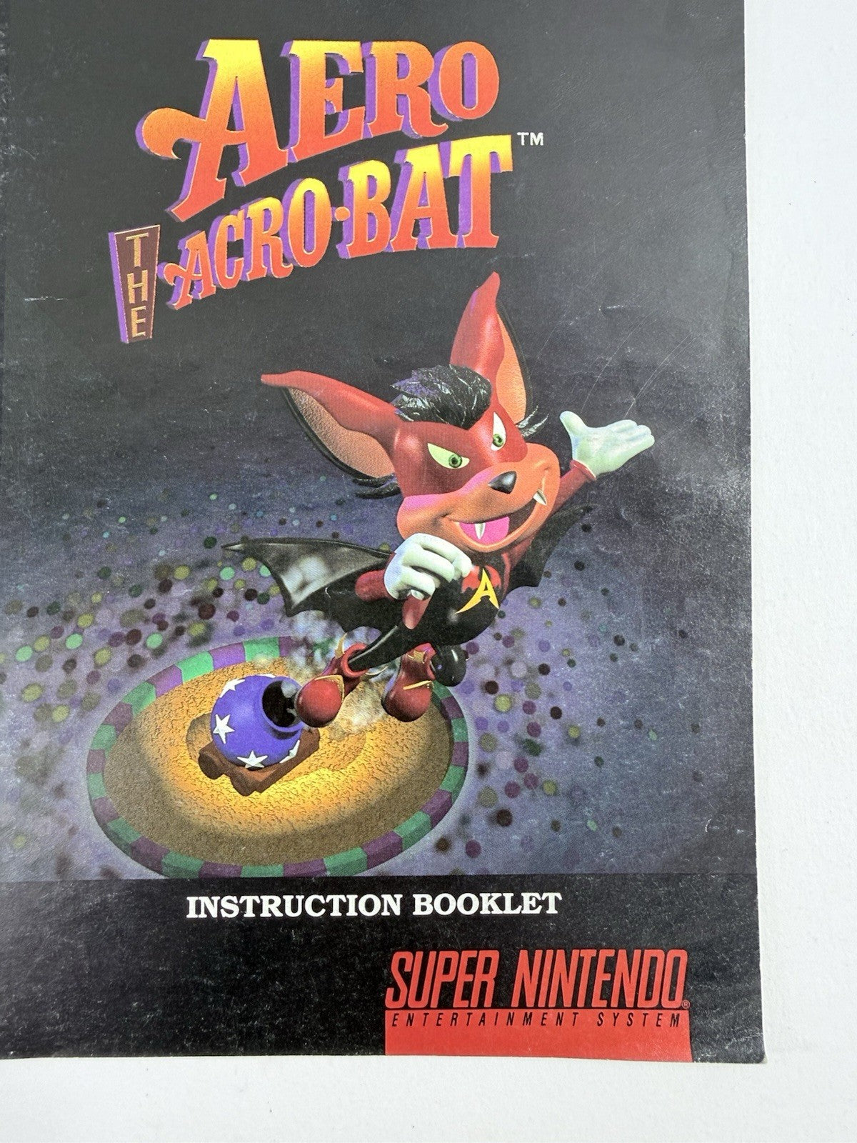 Aero The Acro-Bat 1993 Instruction Booklet for Super Nintendo SNS-XB-USA