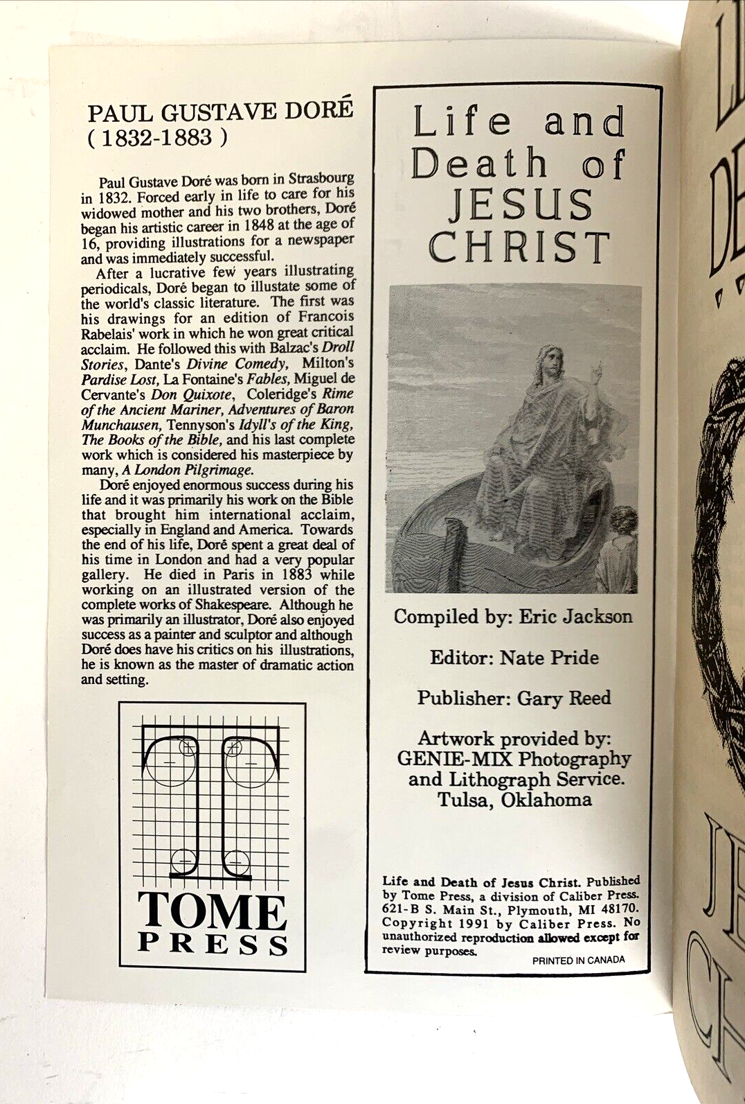 Life and Death of Jesus Christ #1 (Tome Press, 1991) Canadian Religious Comic