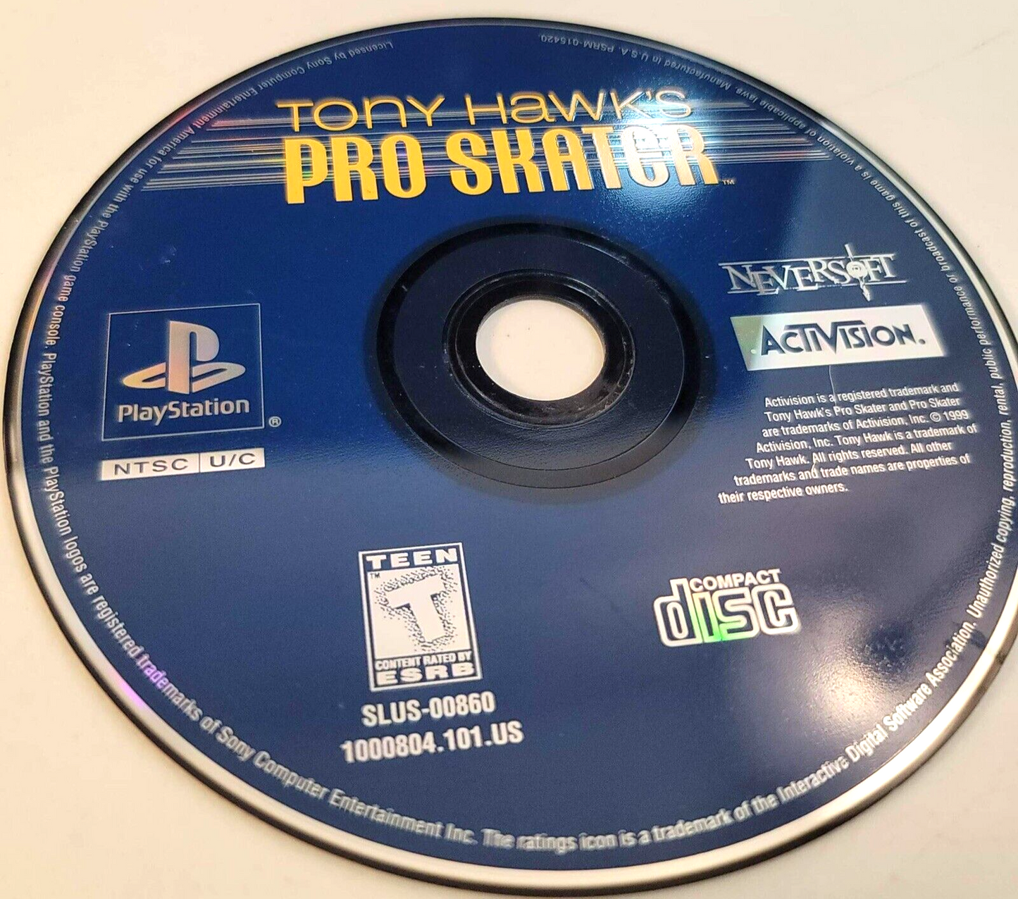 Tony Hawk's Pro Skater (Sony PlayStation, 1999) Game Disc - Tested and Working