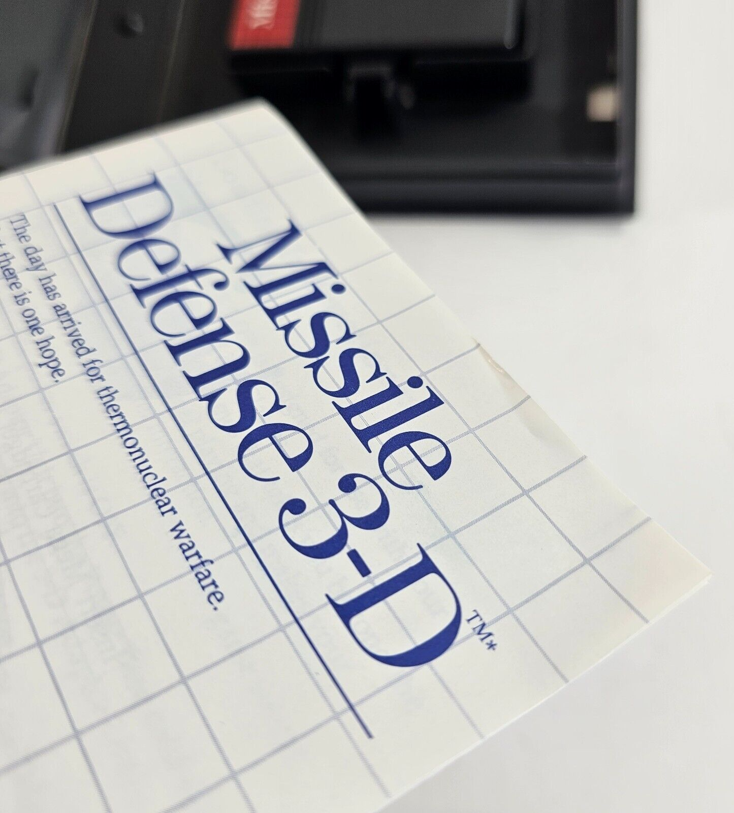 Missile Defense 3-D (Sega Master System, 1987) Game Case Manual - Tested