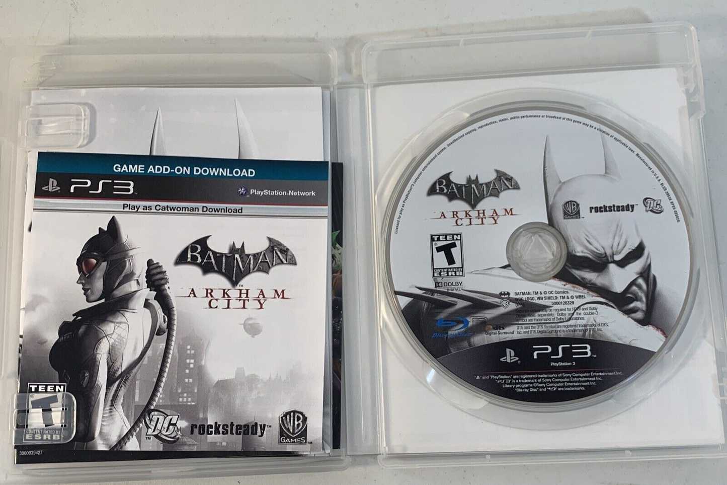 Batman: Arkham City (Sony PlayStation 3, 2011) Game Case Manual Inserts - Tested