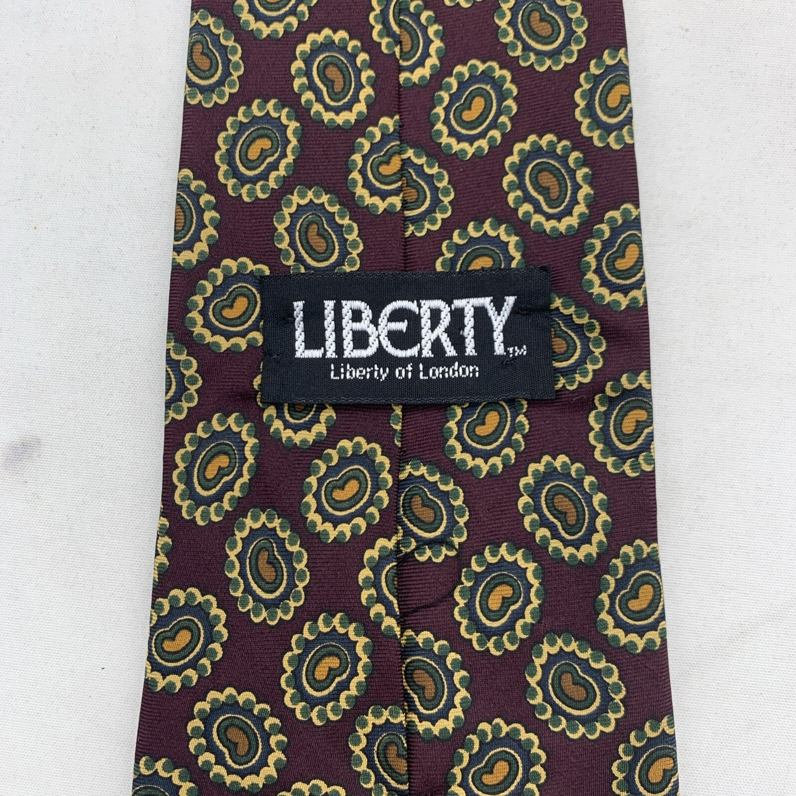 Vintage Liberty of London Tie 58” Geometric Print Silk Neck Tie - Made In USA
