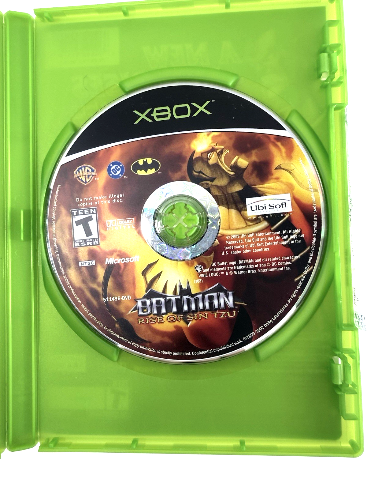 Batman Rise of Sin Tzu (Microsoft Xbox, 2003) Game Case Manual Registration