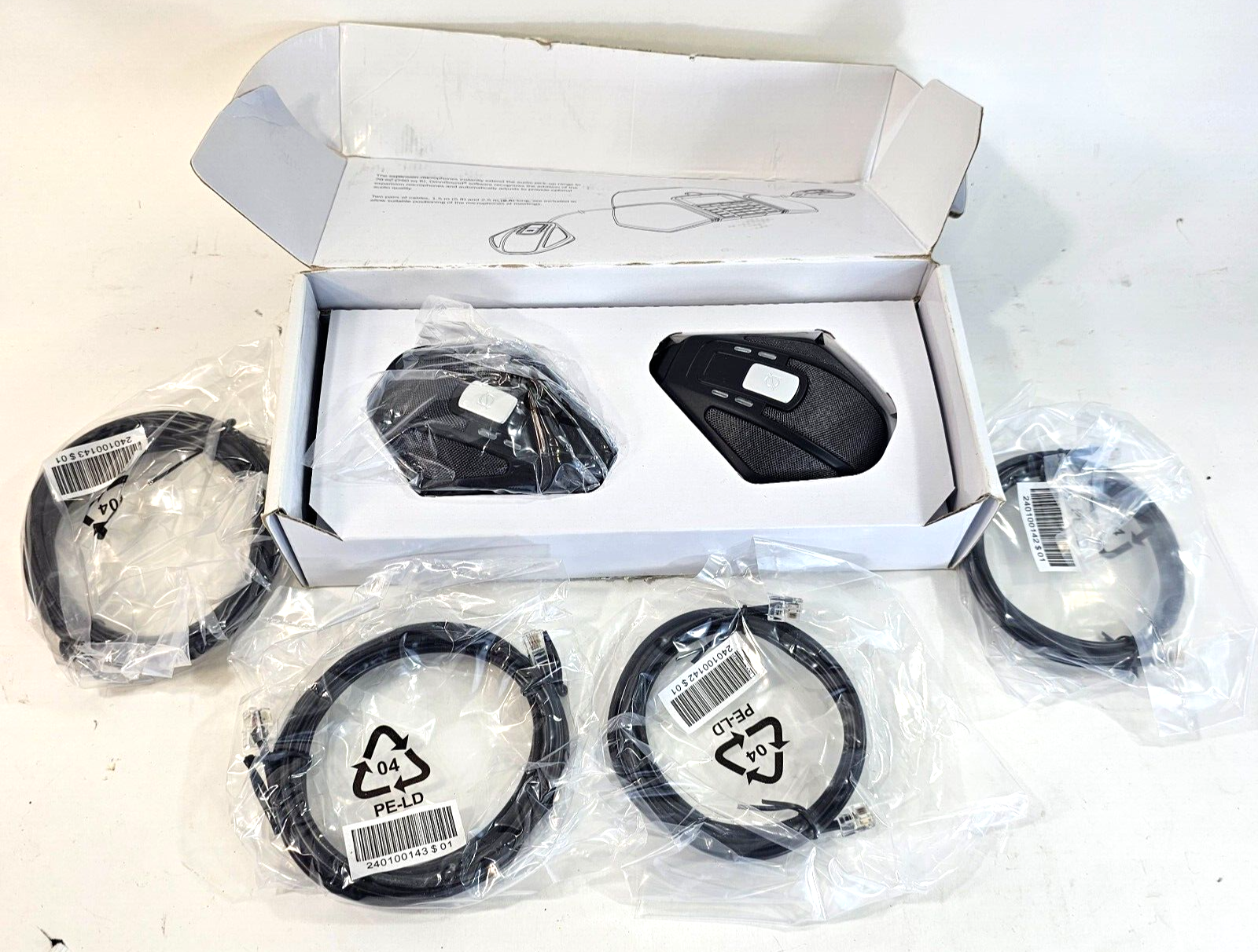 Lot of 2 Avaya Conference Phone B100 Series Expansion Microphones - Open Box