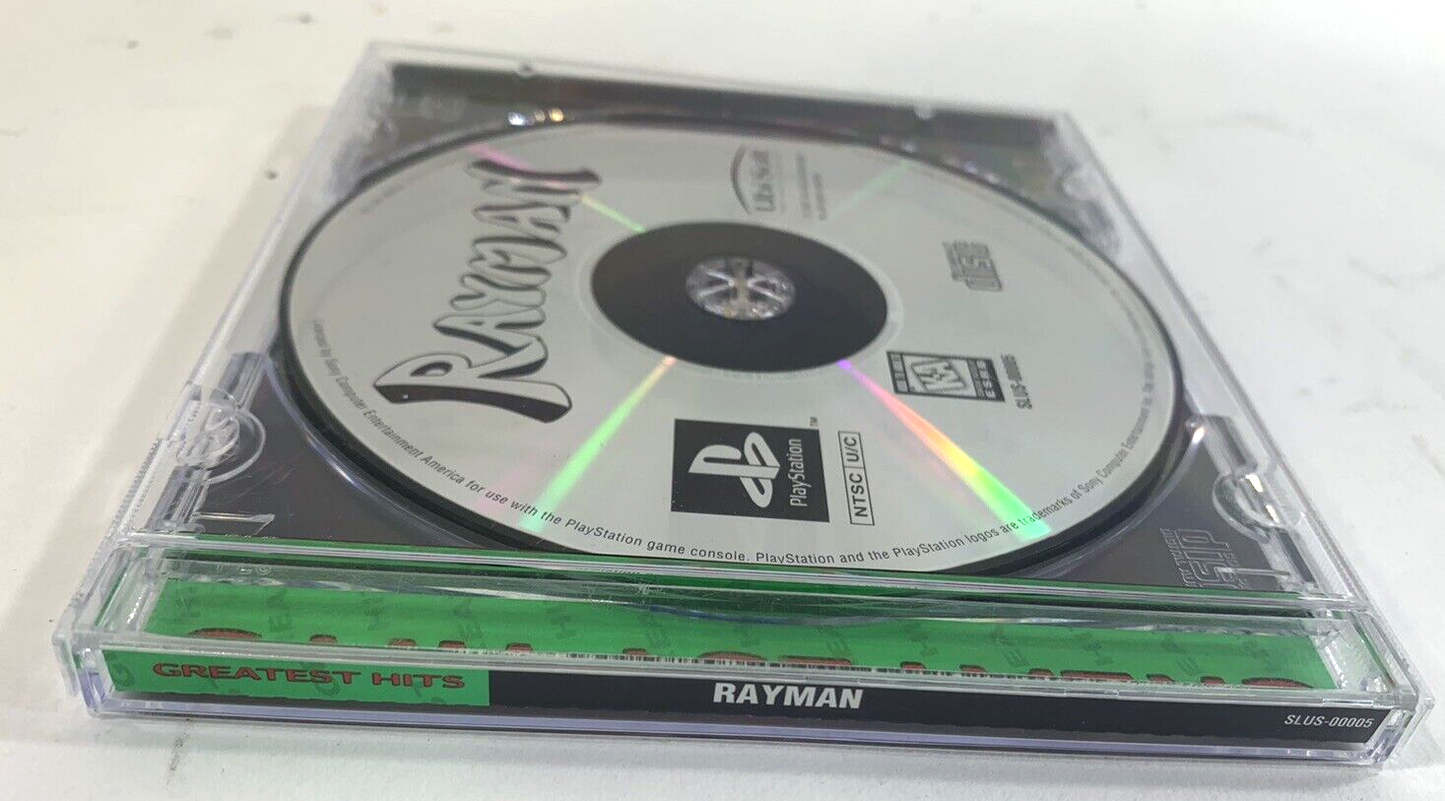 Rayman - Greatest Hits (Sony PlayStation 1, 1997) Game And Case - Tested