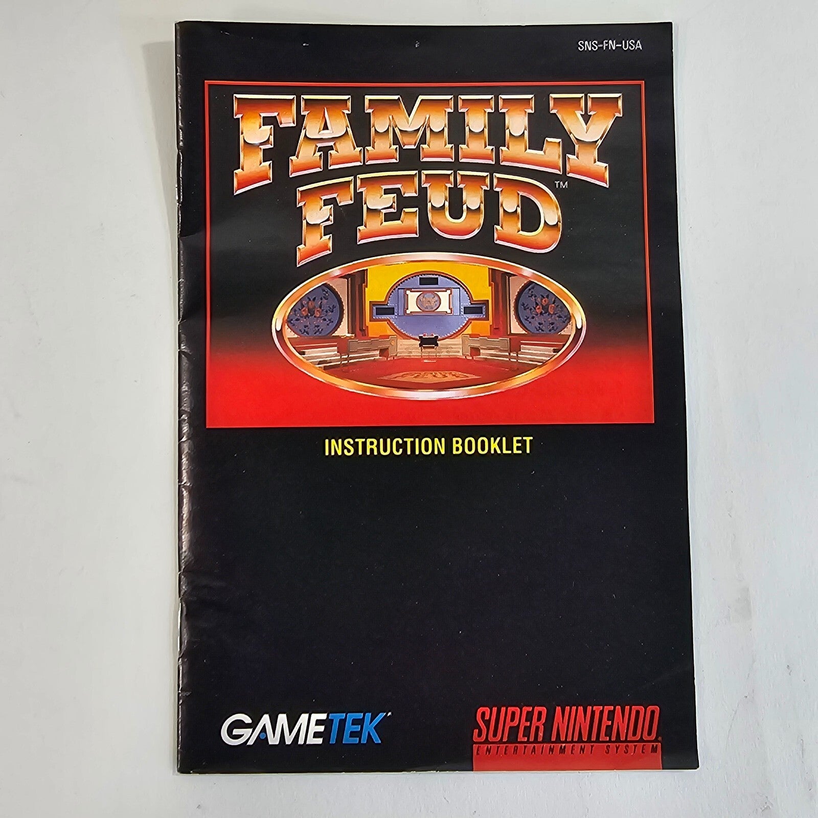 Family Feud (Super Nintendo Entertainment System, 1993) Game Box Manual - Tested