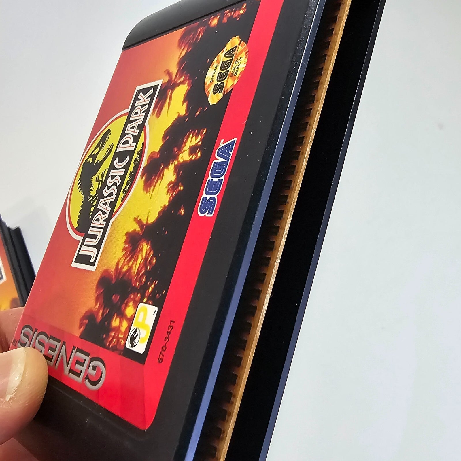 Jurassic Park (Sega Genesis, 1993) Game Manual and Case with Hangtab - Tested