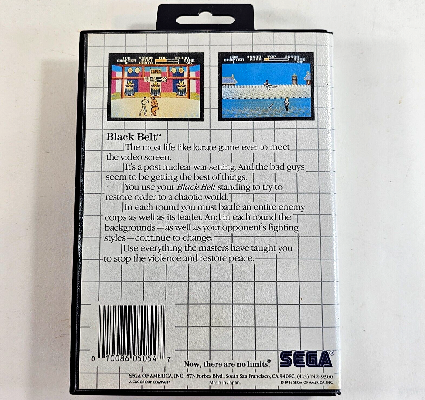 Black Belt (Sega Master System, 1986) Game Case Manual  - Tested and Working
