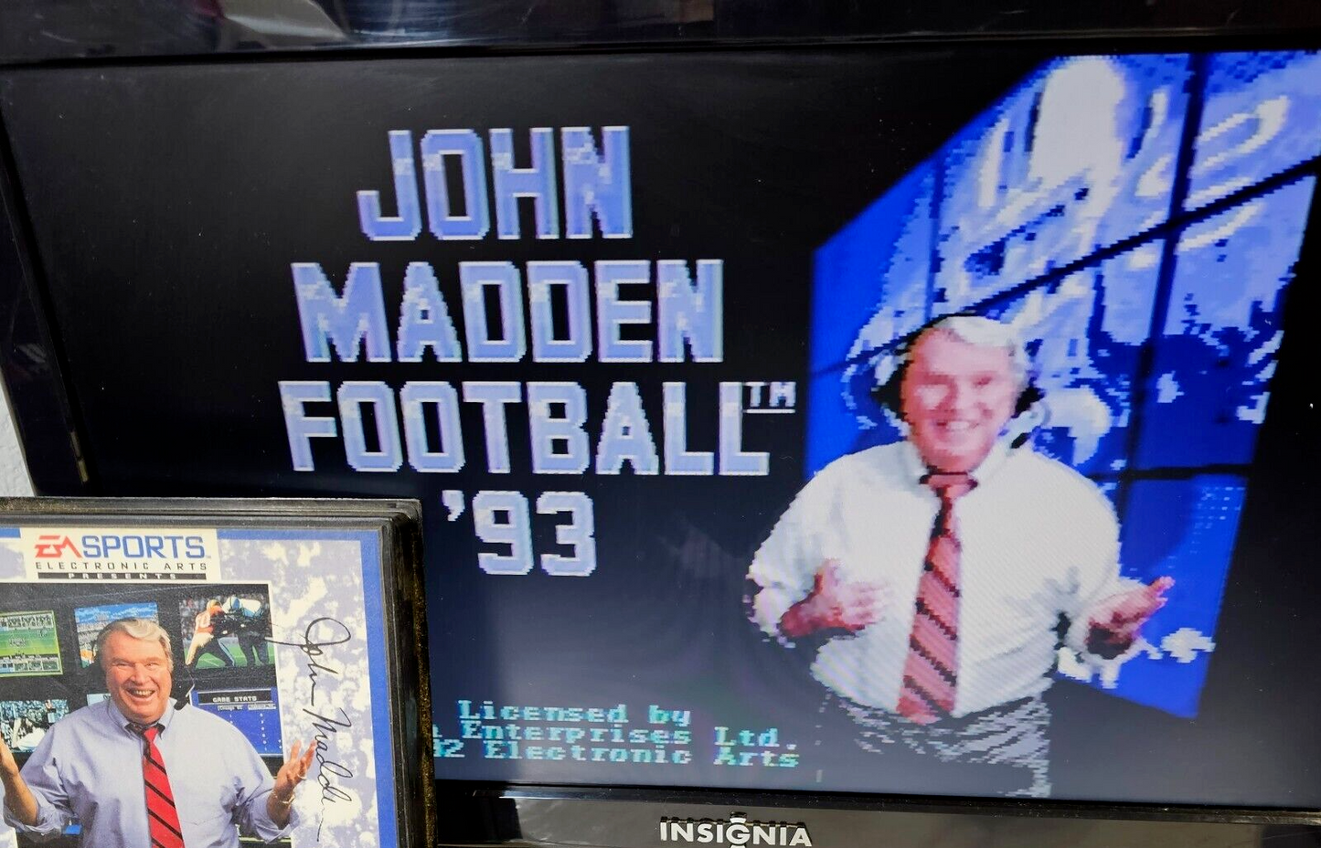 John Madden Football '93 (Sega Genesis, 1992) Game and Case - Tested and Working