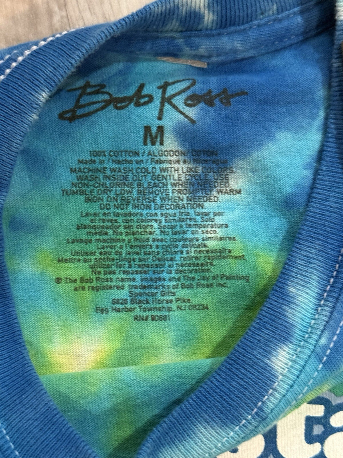 Bob Ross No Mistakes Just Happy Accidents Tie-Dye Adult Medium T-Shirt