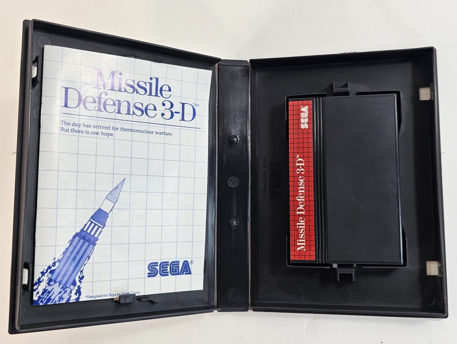 Missile Defense 3-D (Sega Master System, 1987) Game Case Manual - Tested