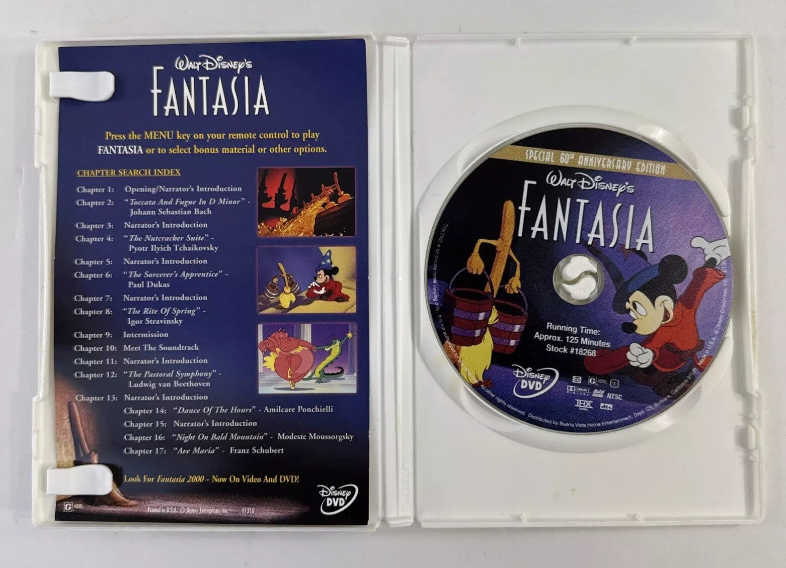Fantasia Anthology (DVD, 2000, 3-Disc Set) Tested And Working