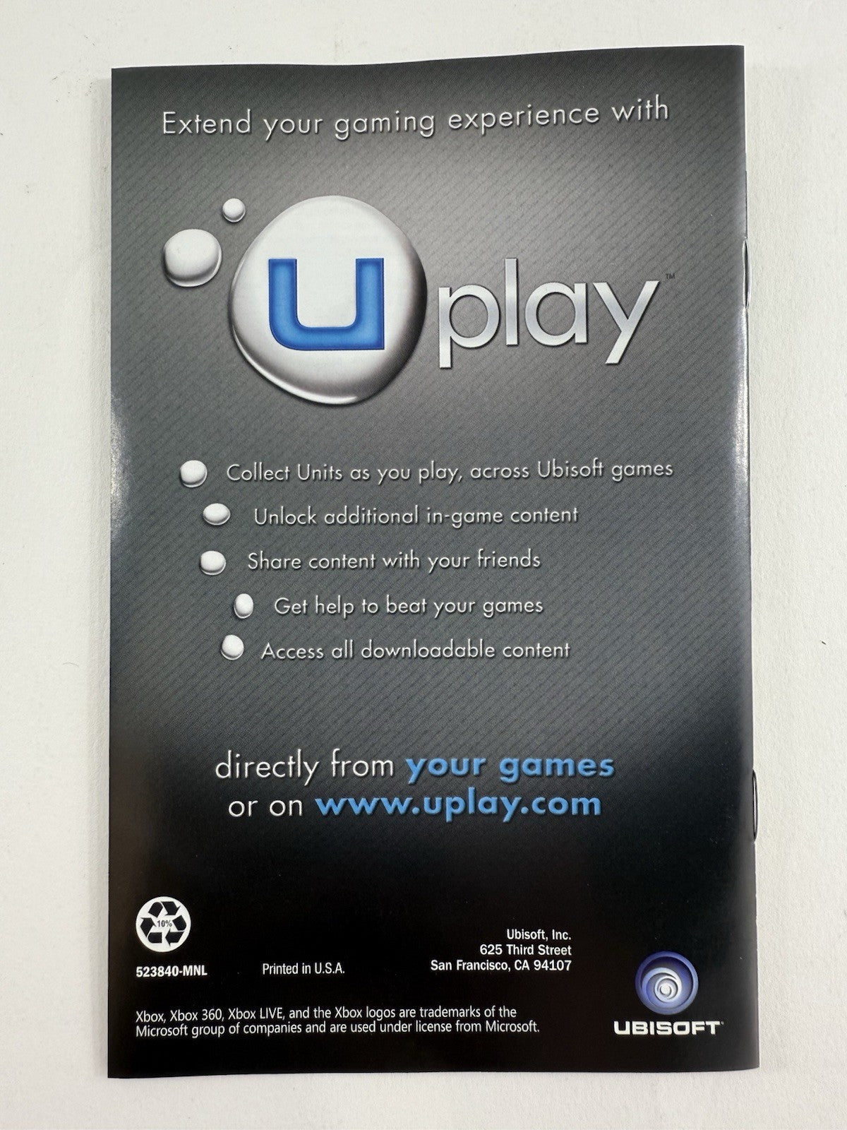 Tom Clancy's Splinter Cell: Conviction (Xbox 360, 2010) Game Case Manual Insert