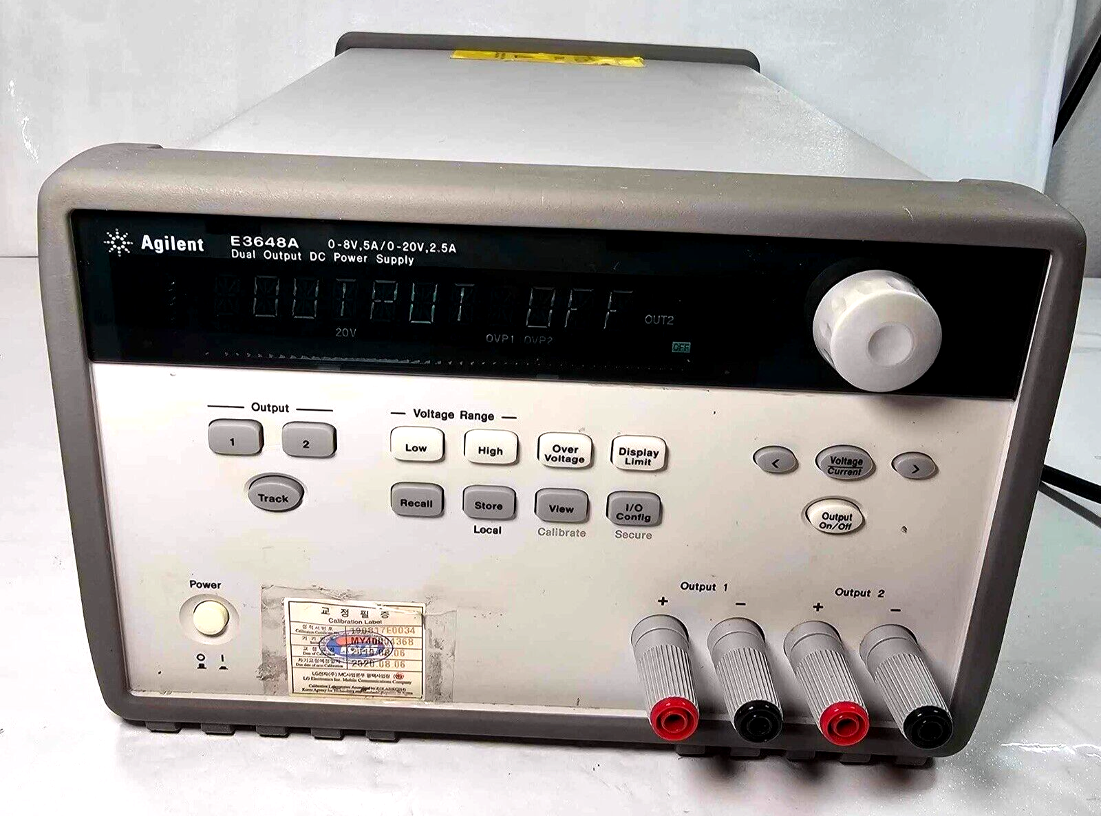 Agilent E3648A Dual Output DC Power Supply 0-8V,5A/0-20V,2.5A - Tested - 4368