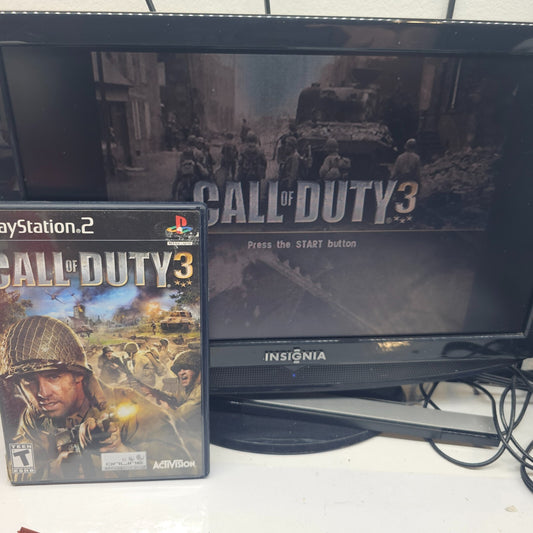 Call of Duty 3 (Sony PlayStation 2, 2006) Game Case Manual - Tested And Working