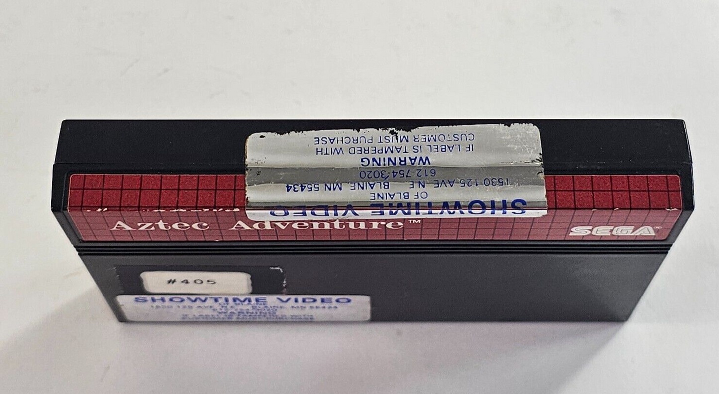 Aztec Adventure (Sega Master System, 1988) Game and Case - Tested - Read