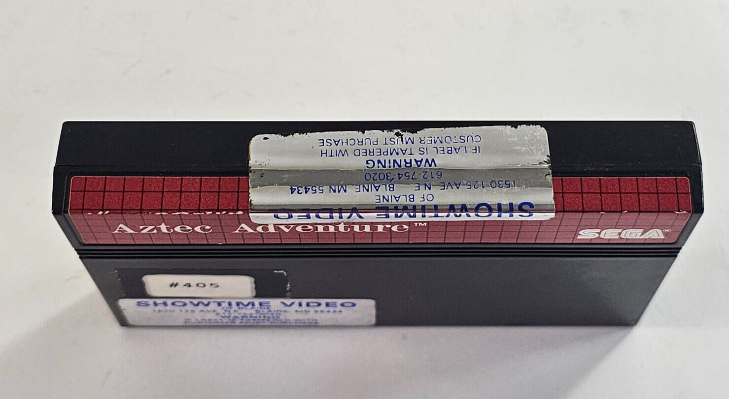 Aztec Adventure (Sega Master System, 1988) Game and Case - Tested - Read