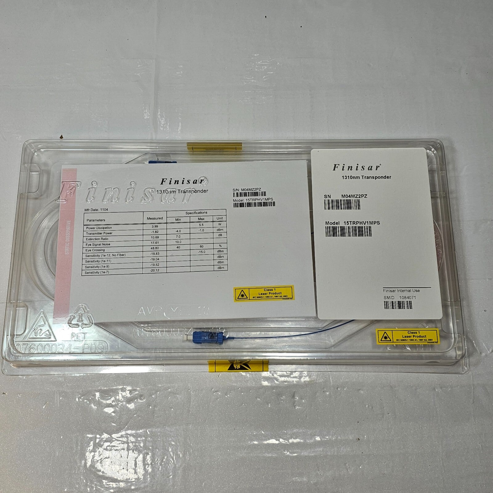 Finisar 1310nm Transponder 15TRPHV1MPS New Sealed