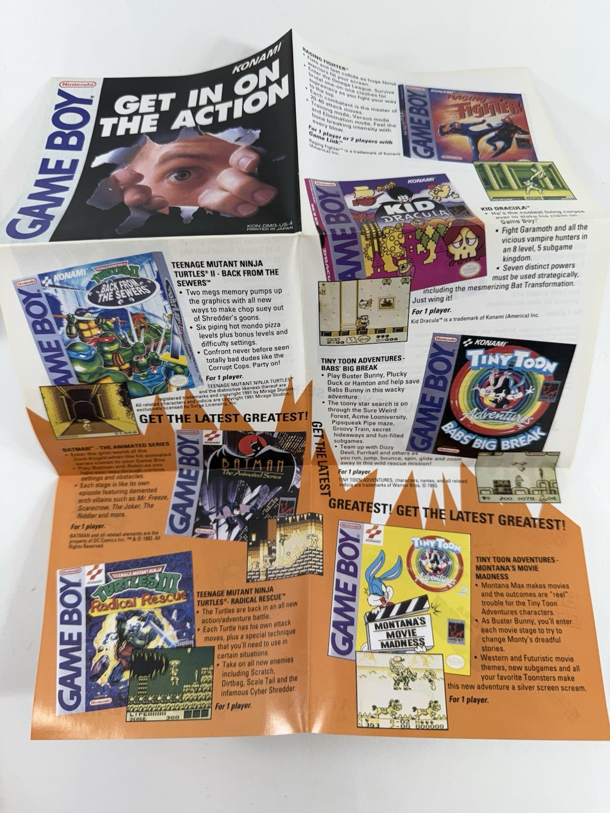 Blades of Steel (Nintendo GameBoy, 1991) Game Box Manual Inserts Registration