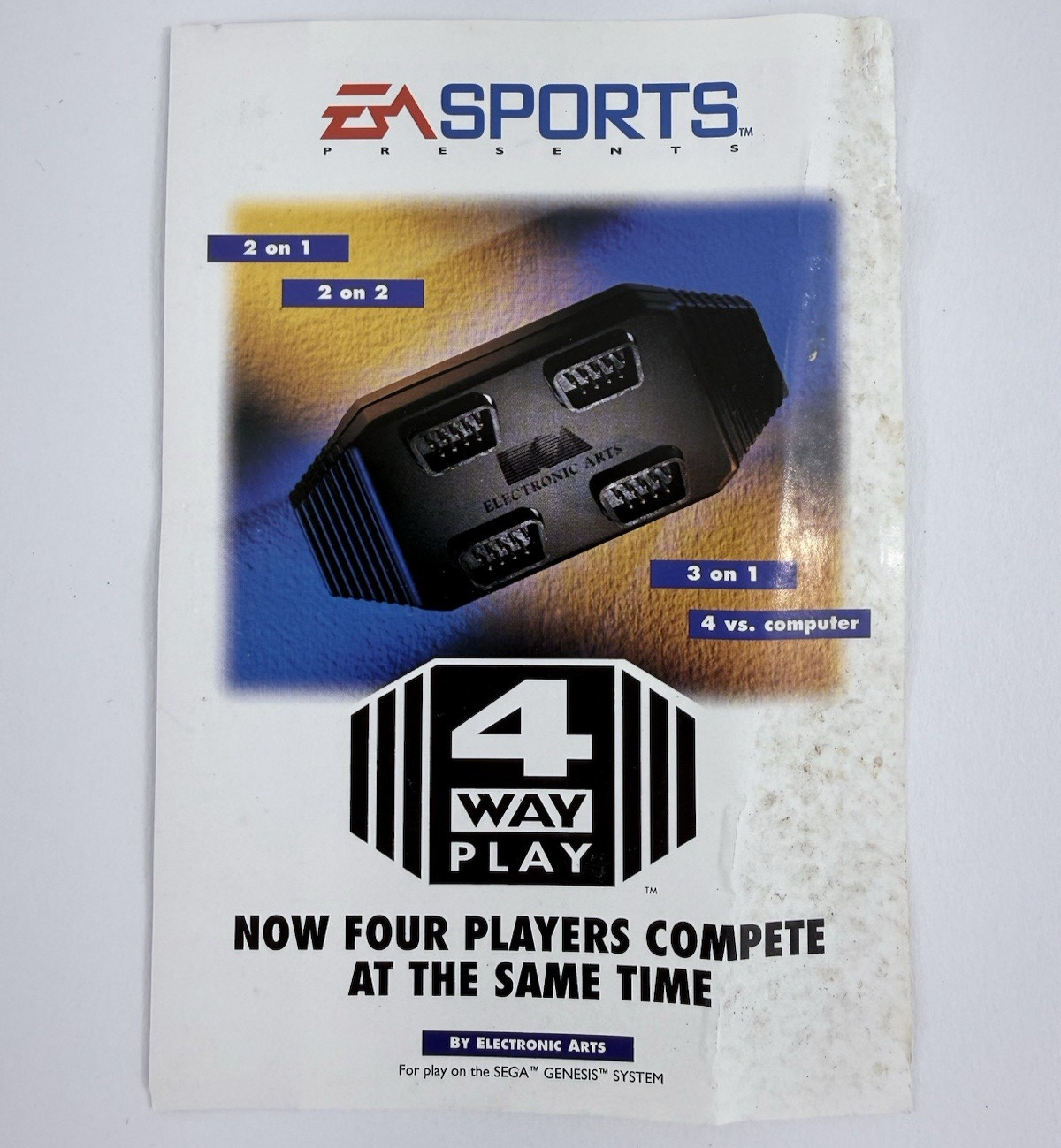 Bill Walsh College Football (Sega Genesis, 1993) Game Case Manual Inserts Reg.