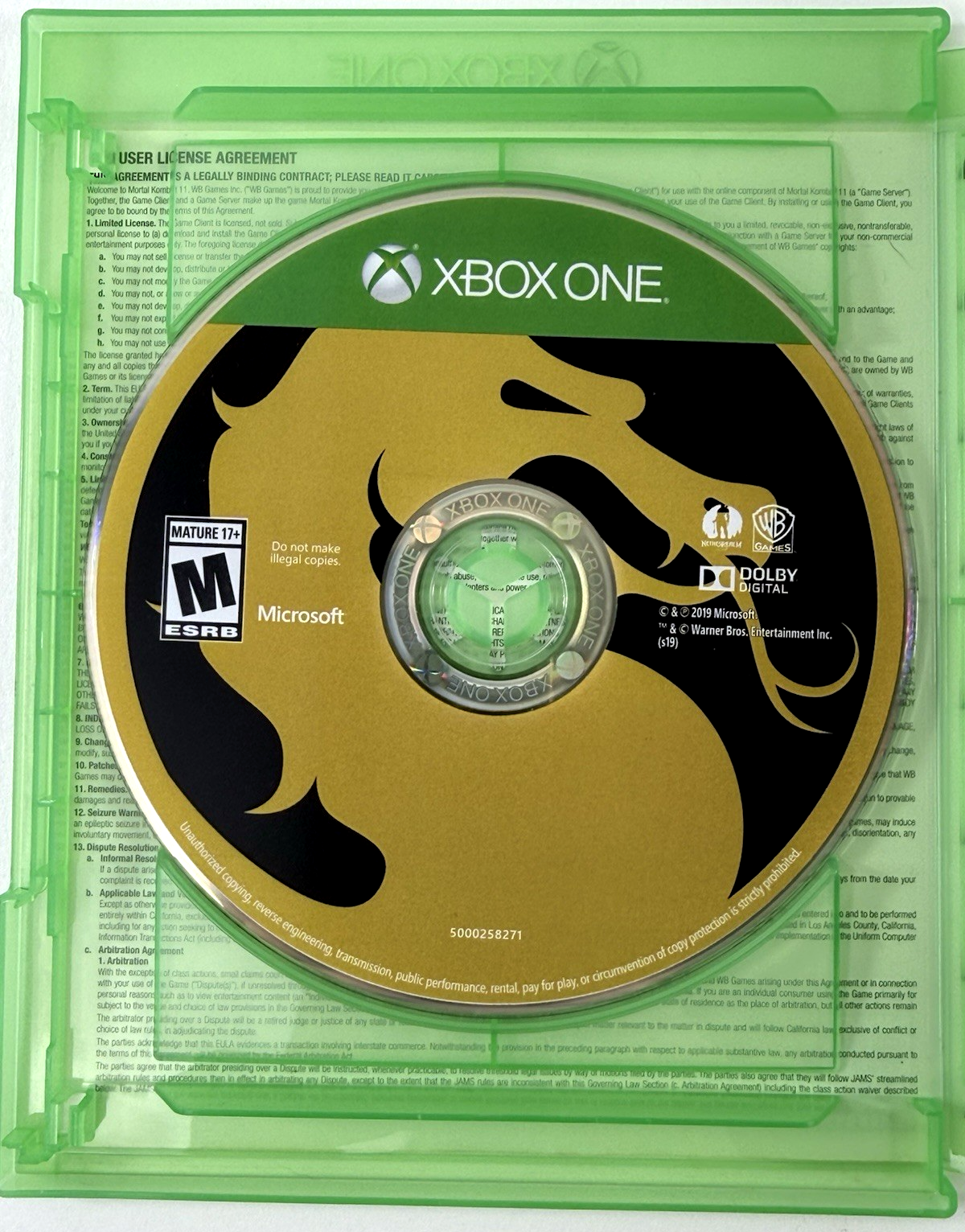 Mortal Kombat 11 (Microsoft Xbox One/Series X, 2019) Game and Case - Tested