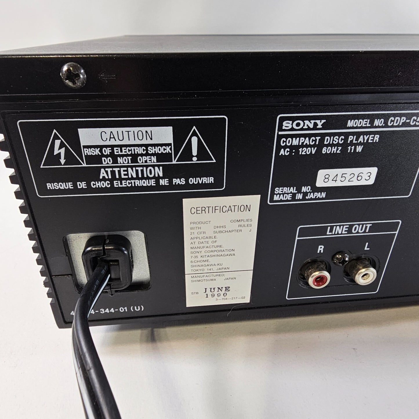 Sony CDP-C505 5 Disc CD Changer - Tested and Working - No Remote