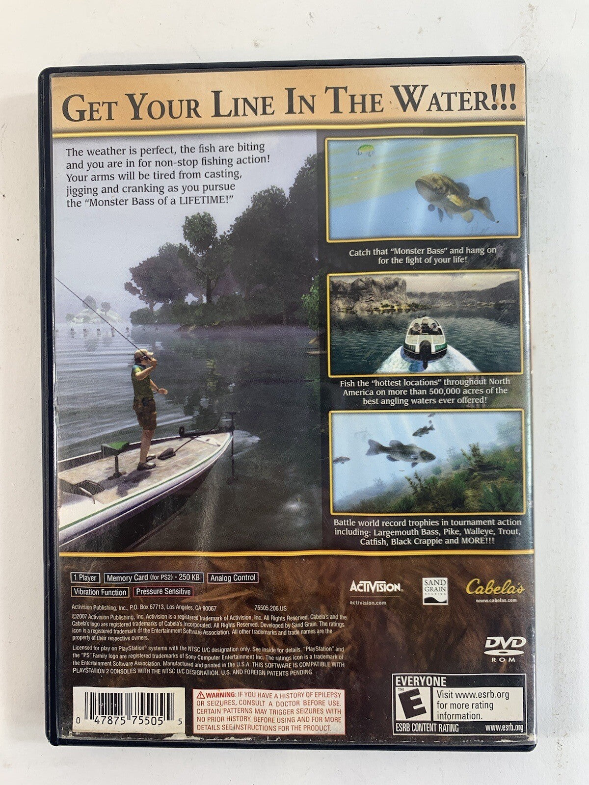 Cabela's Monster Bass (Sony PlayStation 2, 2007) Game Case Manual CIB