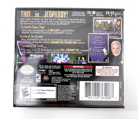 Jeopardy (Nintendo DS, 2010) New, Factory Sealed Alex Trebek Quiz Game