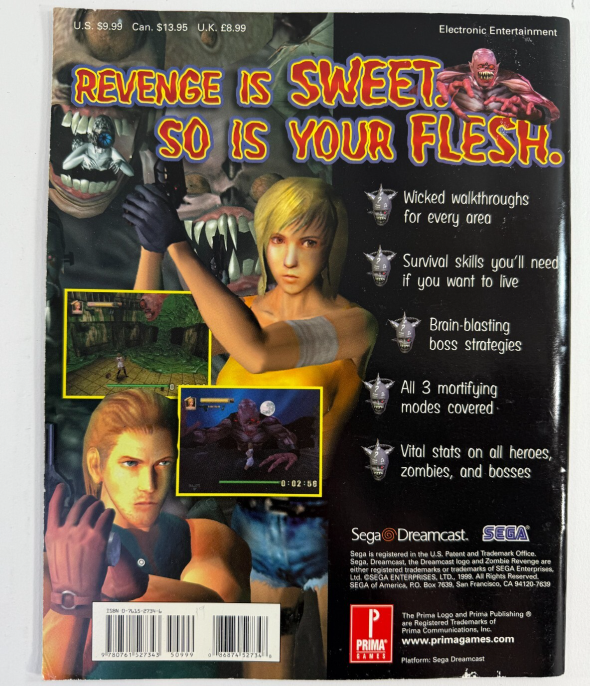 Zombie Revenge Official Strategy Guide (Prima Games, 2000) for Sega Dreamcast