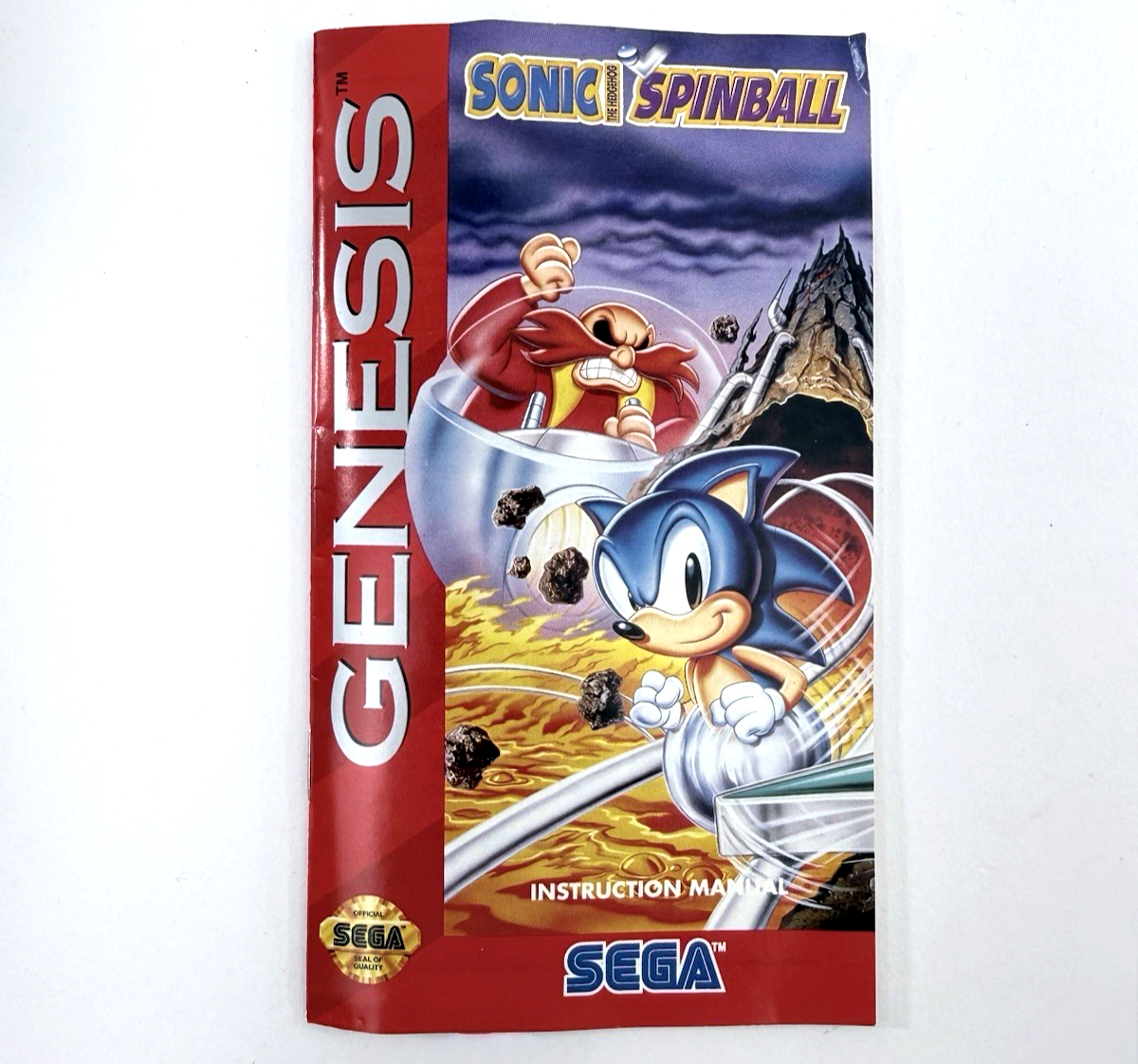 Sonic Spinball (Sega Genesis, 1993) Game Case Manual Insert - Tested and Working