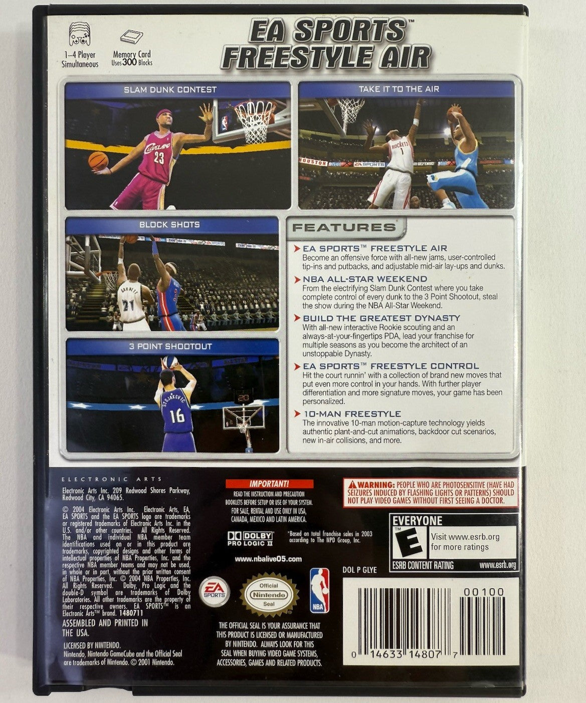 NBA Live 2005 (Nintendo GameCube, 2004) Game Case Manual Insert - Tested