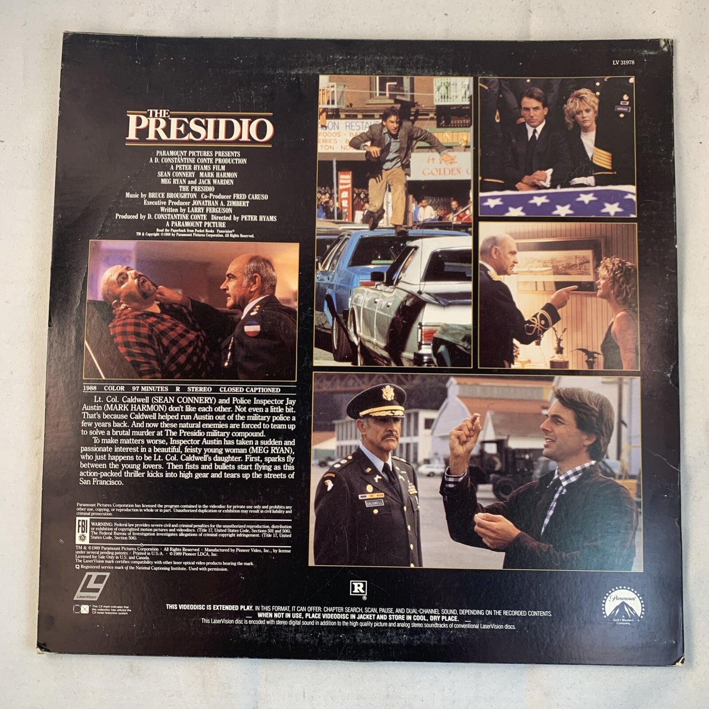 The Presidio Laserdisc - Sean Connery , Mark Harmon - Tested