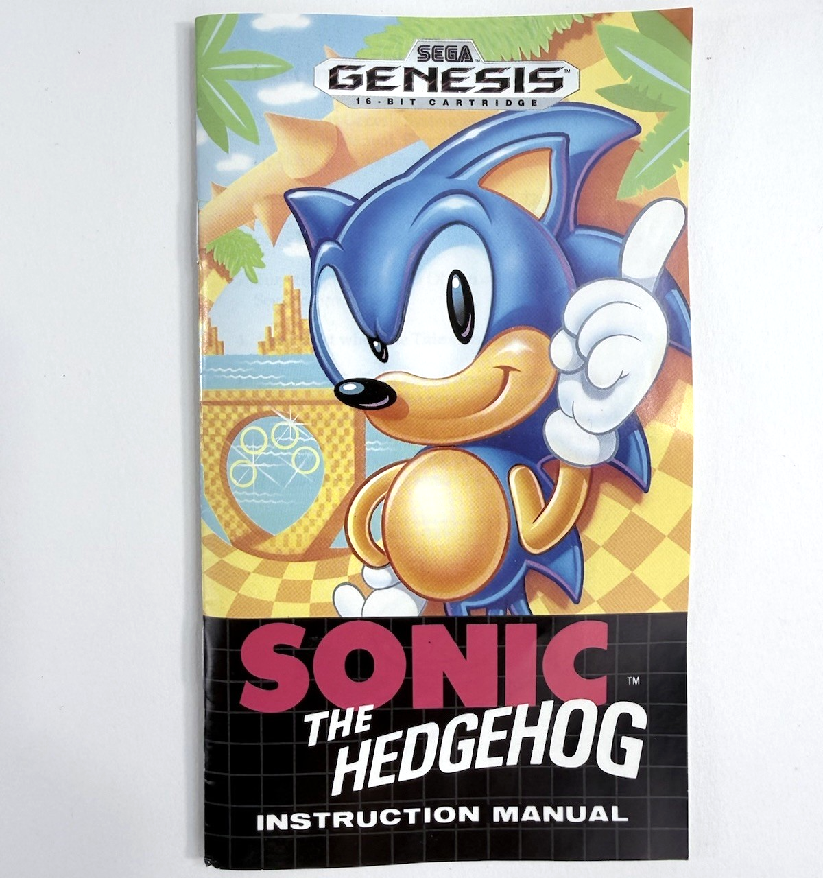 Sonic The Hedgehog (Sega Genesis, 1991) Original Retail Case & Manual - No Game