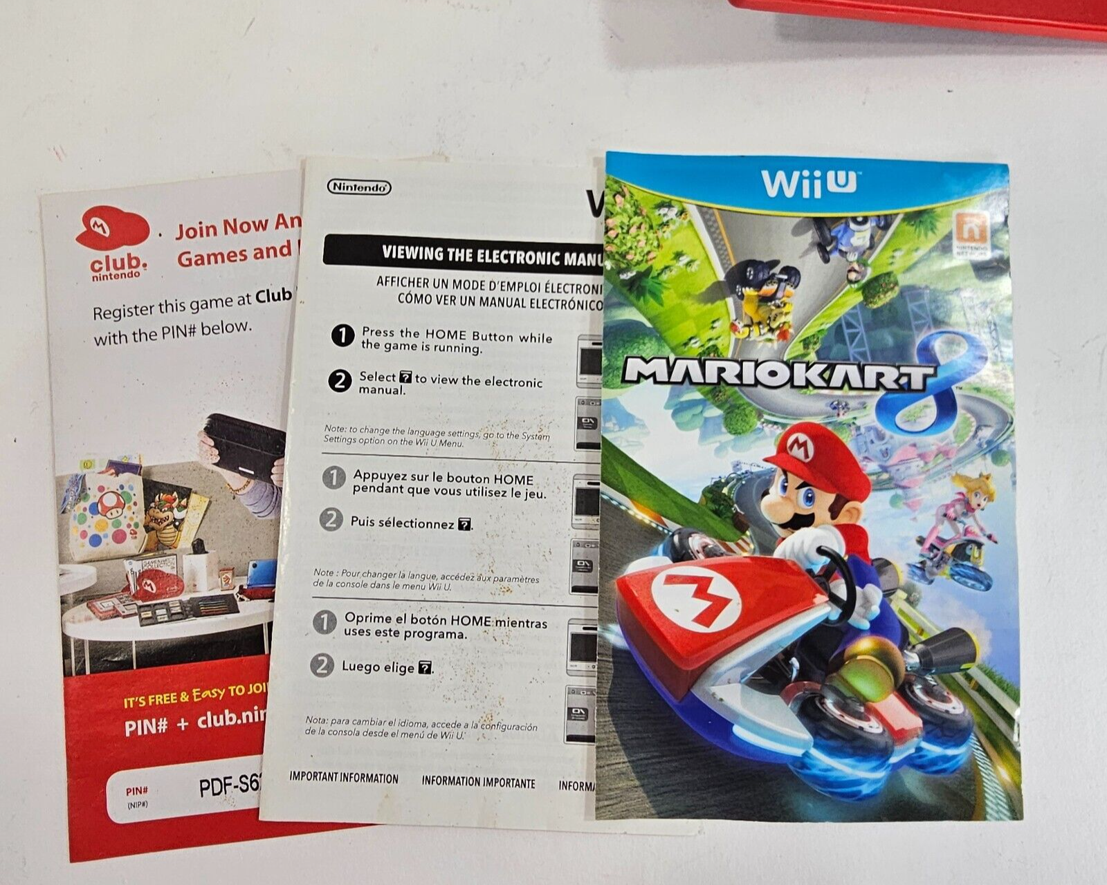 Mario Kart 8 (Nintendo Wii U, 2014) Game Case Manual Inserts - Tested