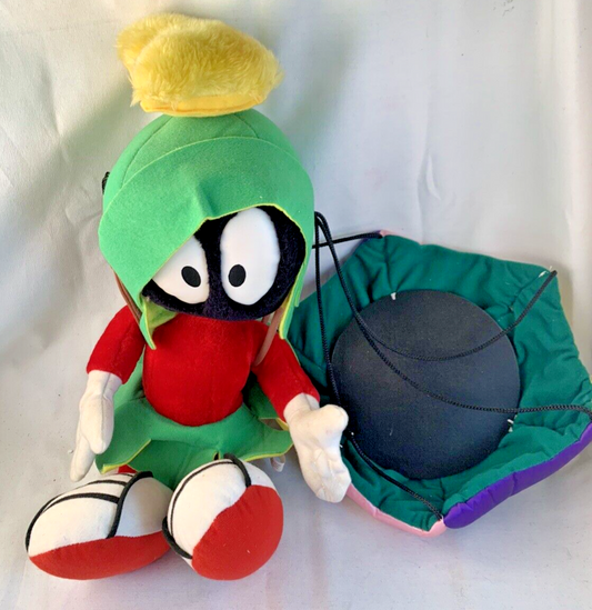 Looney Tunes 2001 Marvin The Martian with Parachute Large Six Flags Plush