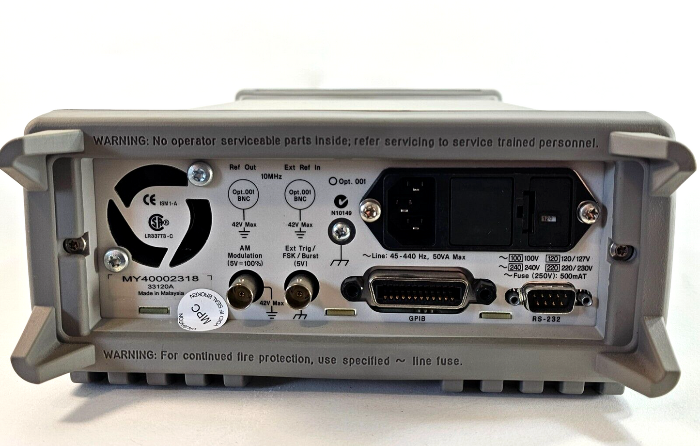 Agilent 33120A 15 MHz Function Arbitrary Waveform Generator - Verified Accurate