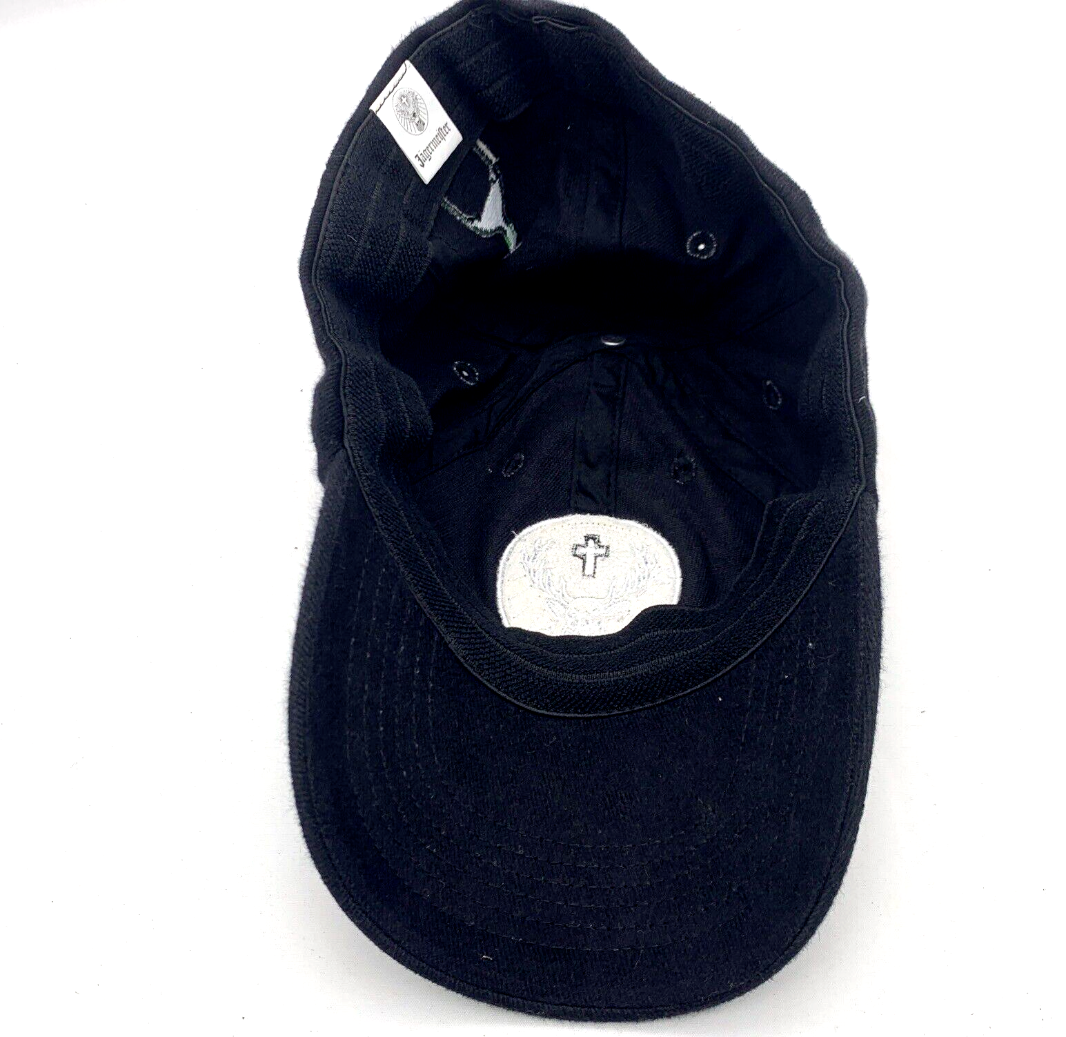 Jägermeister Size M-L "Shots Happen" Fitted Black Baseball Cap Hat with Logo