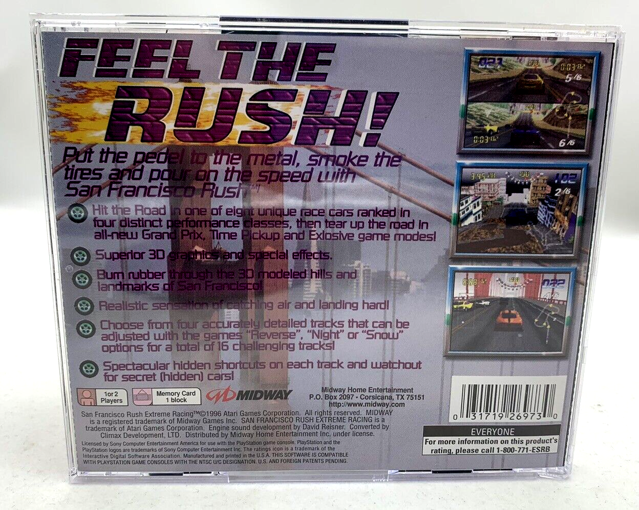 San Francisco Rush: Extreme Racing (Sony PlayStation 1, 1997) Game Case Manual