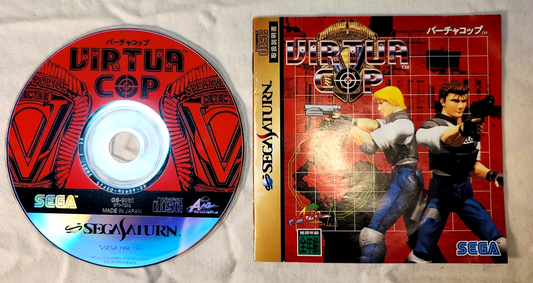 Virtua Cop (JP Sega Saturn, 1995) Disc and Manual